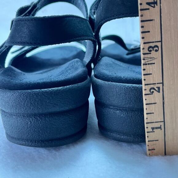 Mephisto Sandals Womens 10 Adjustable Double Strap Buckle Nubuck Leather Black - Picture 10 of 15